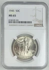 1945 Silver Walking Liberty Half Dollar NGC MS 65