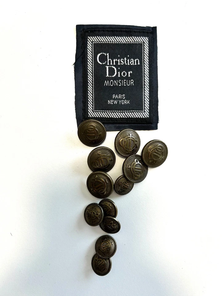 Christian Dior Monsieur Vintage Latón Monograma Blazer Repuesto Botones Set 12 Foto 3 de 4