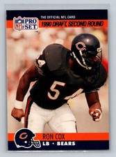 1990 Pro Set Rookie RC #702 Ron Cox Chicago Bears Football Card. rookie card picture
