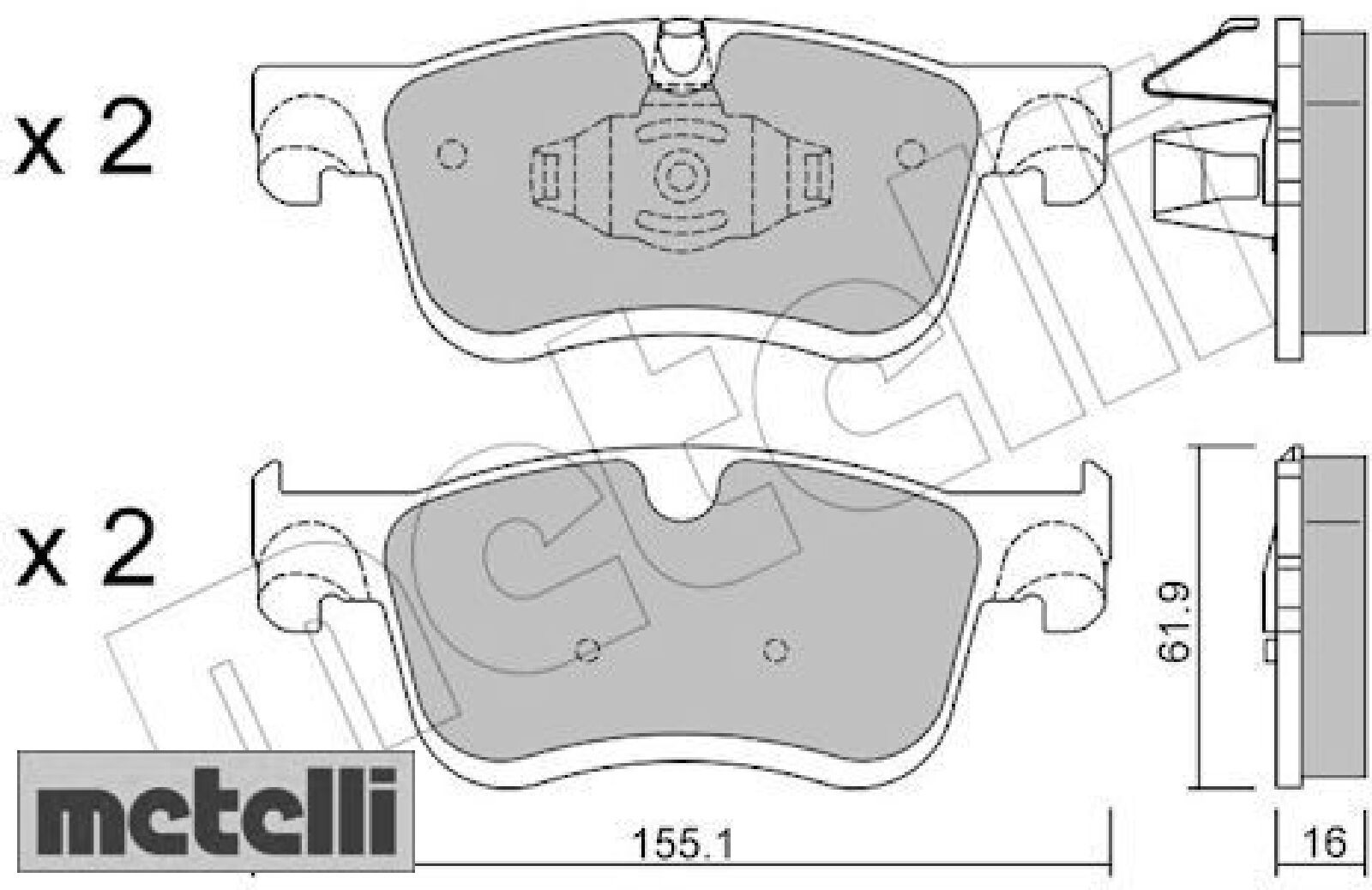 metelli 22-1349-0 Bremsbelagsatz für Scheibenbremse Bremsbelagsatz