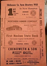 1958 Chickasaw County Iowa Farm Directory Nashua New Hampton Elma Riceville 