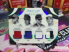 2020 PANINI IMMACULATE MONUMENTS Anderson, Lasorda, Torre, Weaver PATCH 19/25 