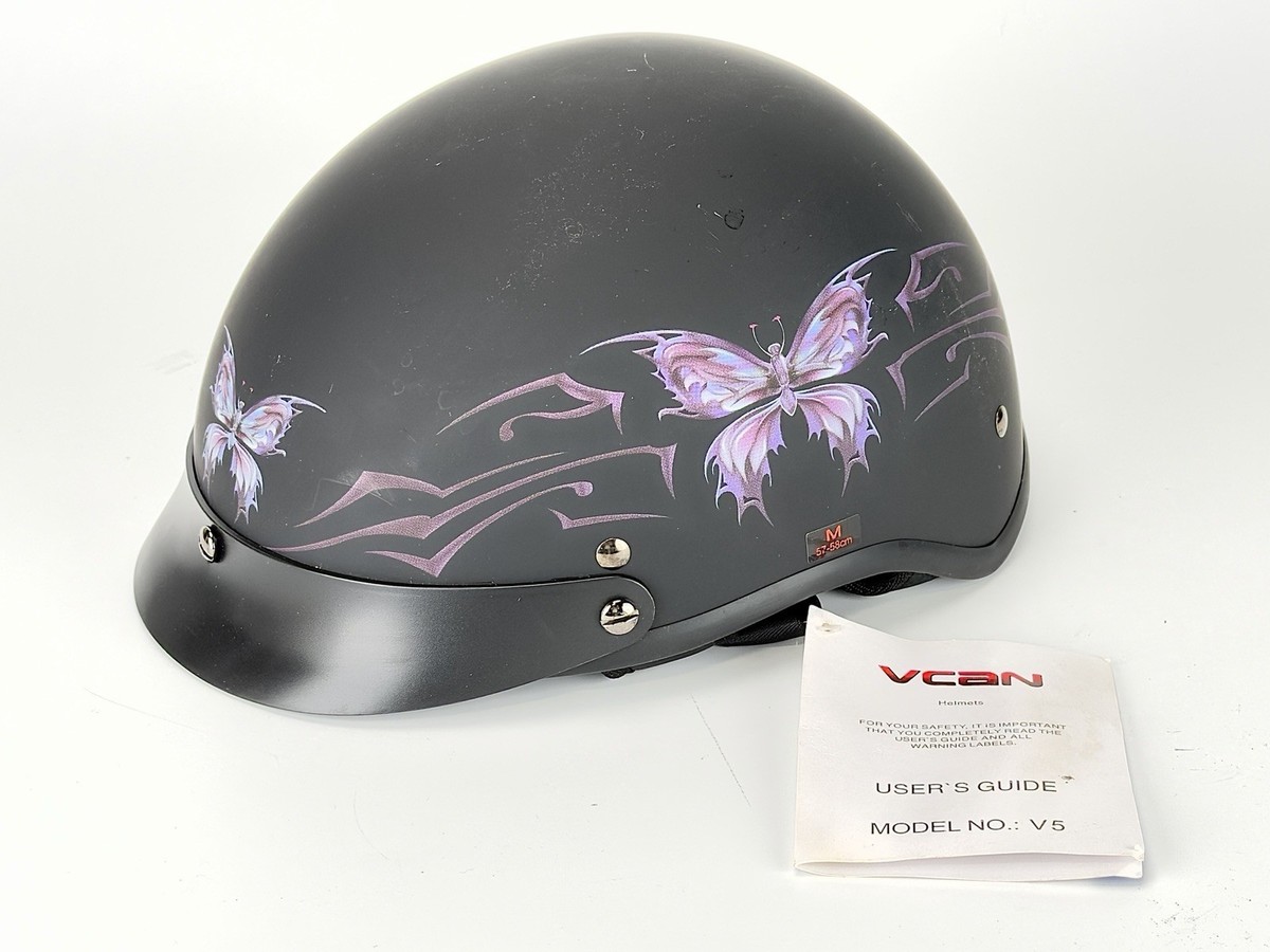 butterfly motorcycle helmet Rhinestone Patch Warhawk Customs a removable snap VCAN V5 Cruiser Intricate Butterfly