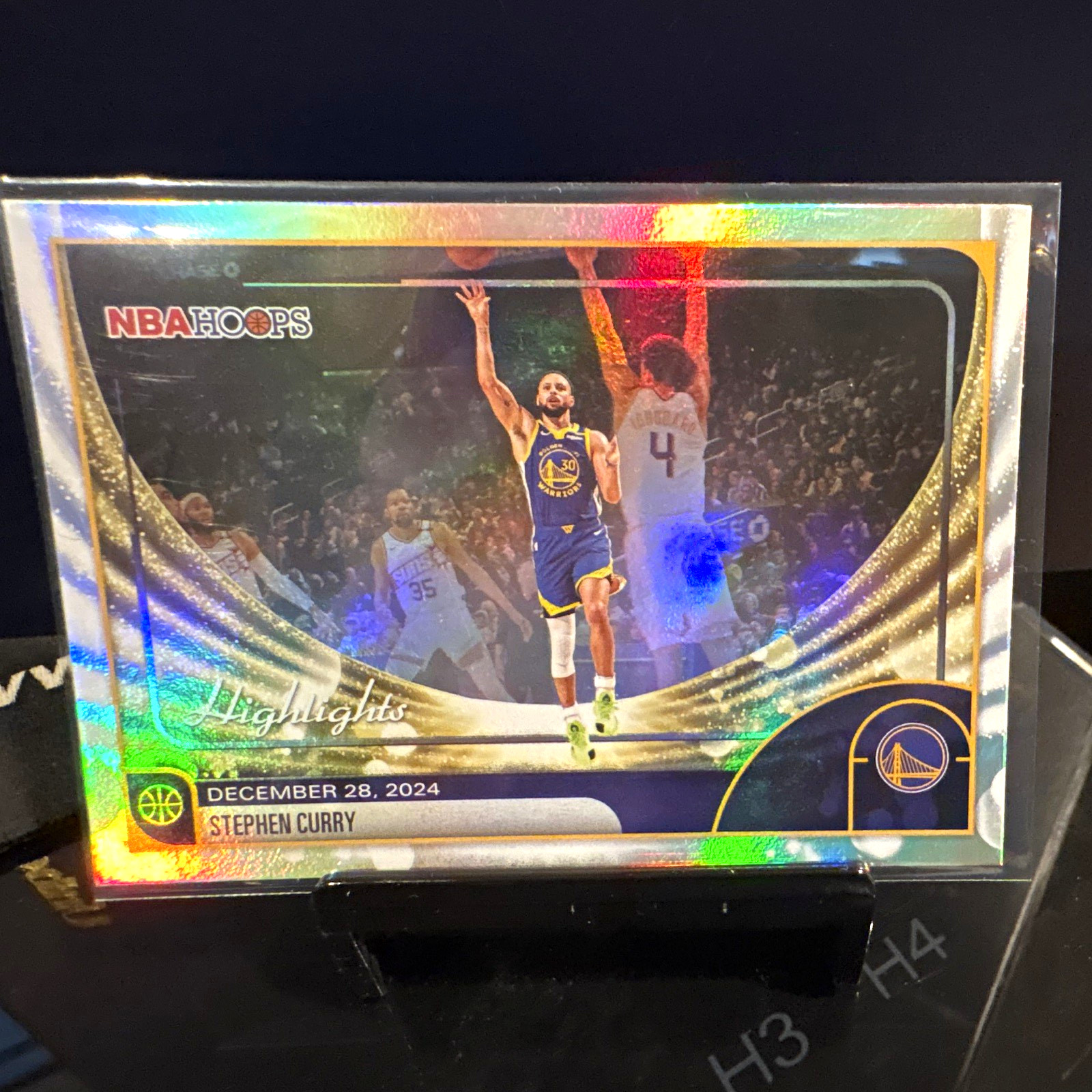 Topps Stephen Curry NBA Hoops Highlights Insert Hologram #H4 2024-25 Warriors
