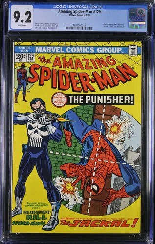 Amazing Spider-Man #129 CGC NM- 9.2 White Pages 1st App Punisher! Marvel 1974