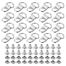 30 Pack Shoe Boot Lace Hook Stainless Steel Boot Buckle with Rivets Silver