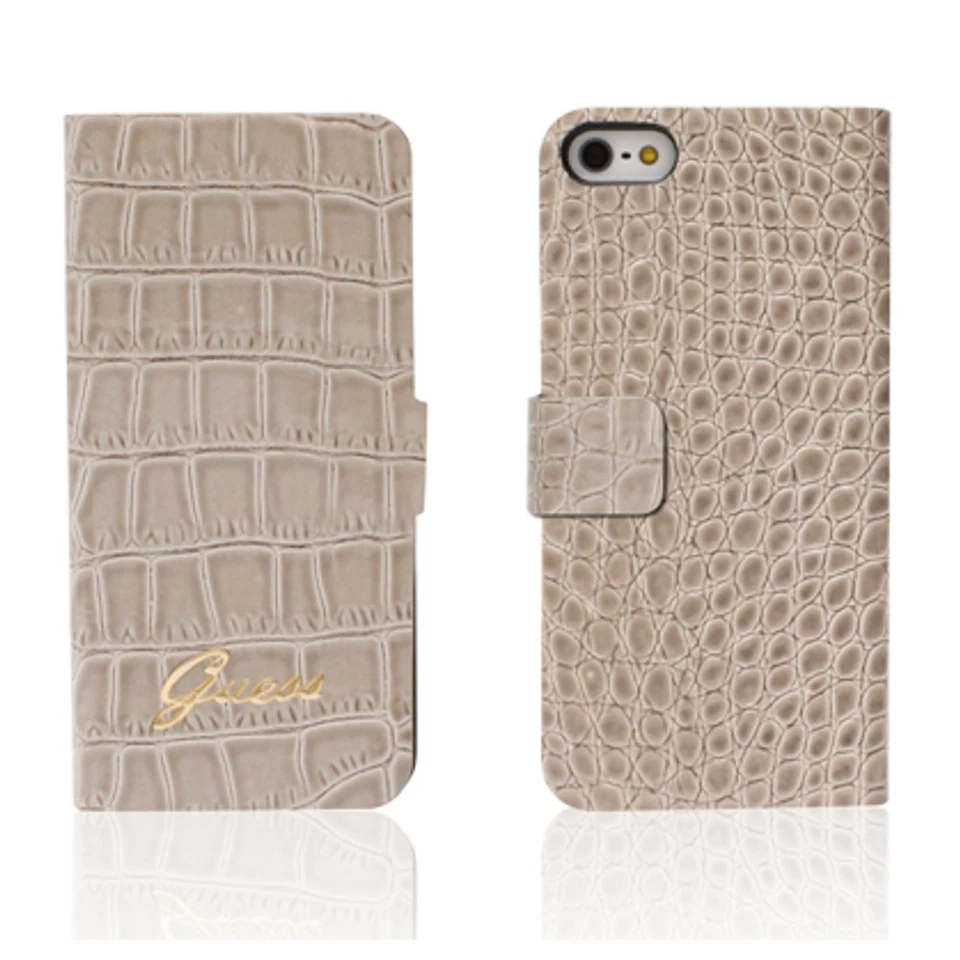 ETUI FOLIO BOOK CROCO POUR APPLE IPHONE 4 4S BEIGE - Photo 1/1