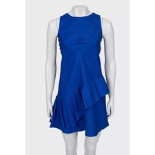 Christian Dior Vintage Blue Silk Blend A-Line Dress Sz.40/S