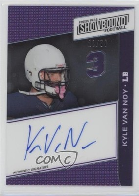 2014 Press Pass Showbound Purple 21/50 Kyle Van Noy #SB-KVN Rookie Auto RC k1f