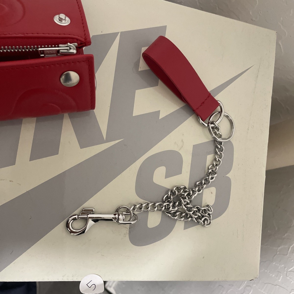 Supreme Leather Chain wallet FW25 Red | eBay