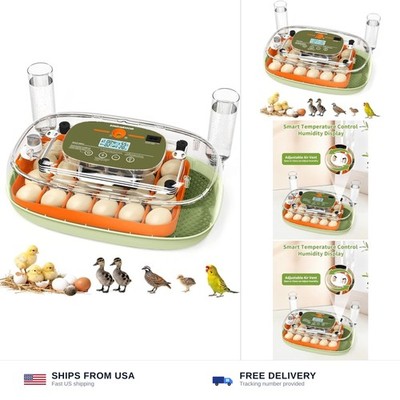 24 Egg Incubator with Automatic Turner Poultry Hatcher | Digital Temp Humidit...