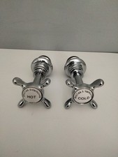 BRISTAN 1901 TRADITIONAL CHROME TAP HEADS And Internal Valve Set Preowned Pair