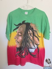 Vintage 2005 Bob Marley Lion Tie Dye Mens XL T-Shirt Zion Rootswear Y2K Jamaica