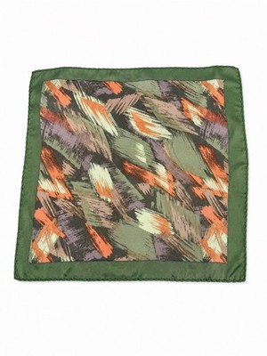 Unbranded Green Abstract Pocket Square Silk Colorful Design Mens Accessory