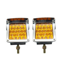 2 Pcs Amber Dual Face Led Stud Mount Fender Light Turn Signal Brake Stop Marker 2 Pcs Amber Dual Face Led Stud Mount Fender Light Turn Signal Brake Stop Marker
