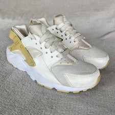 Nike Air Huarache Run Shoes Youth Size 5Y White Gold Beige GS Sneakers Kids