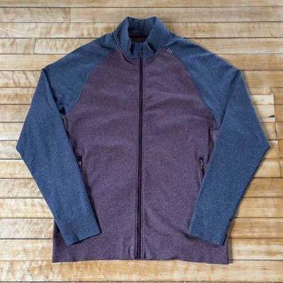 Lululemon Pulse Jacket Mens M Full Zip Performance Stretch Gym Maroon/Charcoal