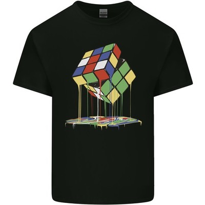 Tropfend Rubix Cube Lustig Puzzle Kinder T-shirt Kinder