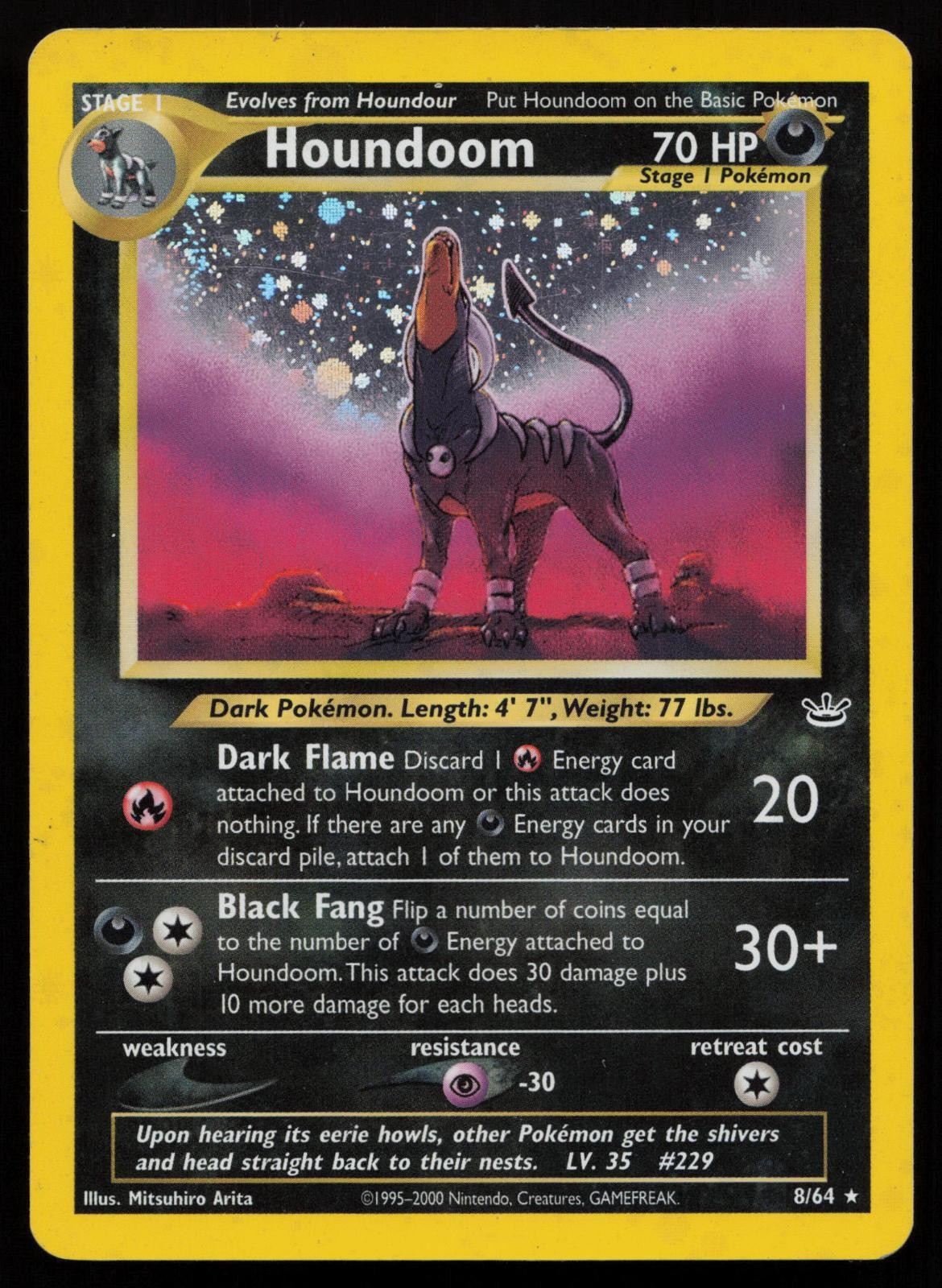 Houndoom 8/64 Unlimited Holo Rare Neo Revelation Pokemon English LP