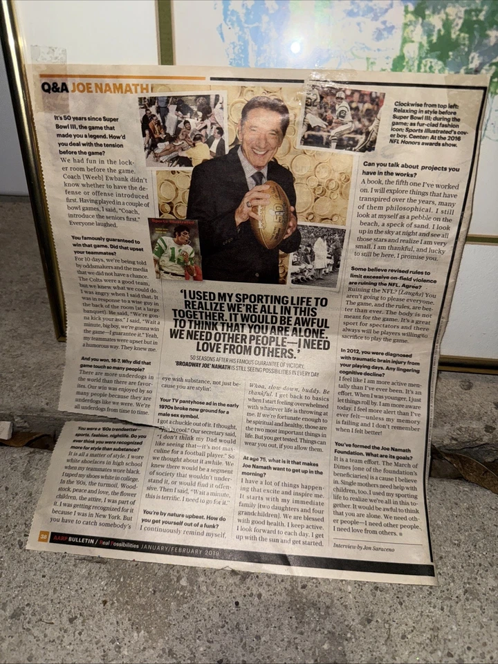 Litografía artística autógrafa firmada por LeRoy Neiman Broadway Joe Namath Foto 4 de 4