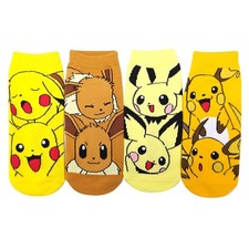 Pokemon CharaQ   4-Pair Ladies  Socks Set 23  25 cm Japan New