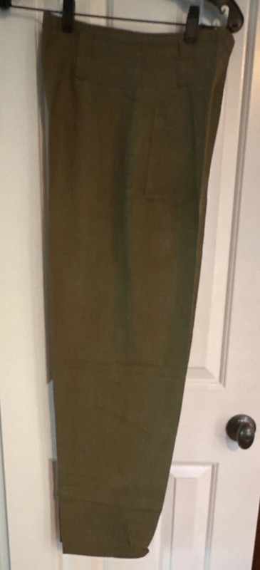 Ann Taylor Women's Olive Pleated Linen Dress Pants Zip Dry Clean Only size 12
