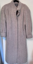 Vintage Wool Mohair Coat Women's Size 10 Herringbone Dolman Sleeve Made In USA