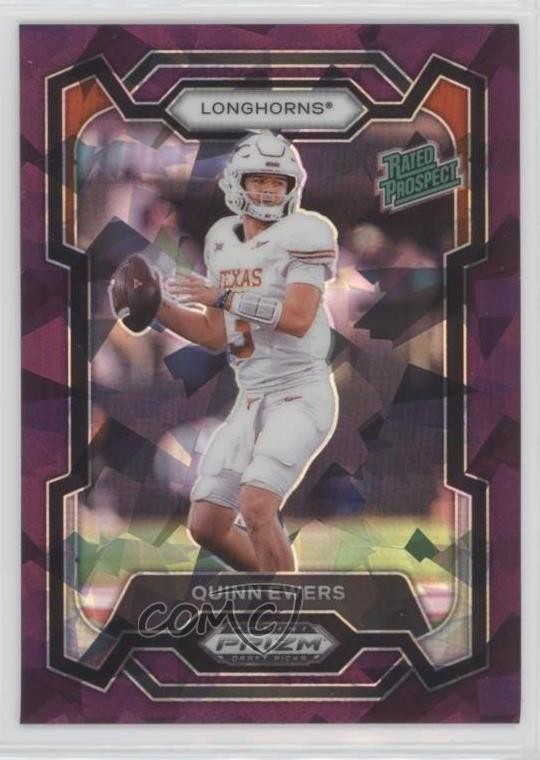 2024 Panini Prizm Draft Picks Rated Prospect Purple Ice 38/149 Quinn Ewers #191