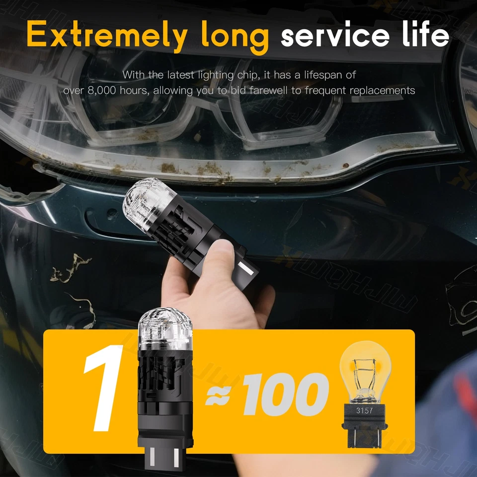 3157 3156 LED Daytime Running Light DRL Bulbs For GMC Sierra 1500 2500 HD 99-06 — 第 2/4 张图片