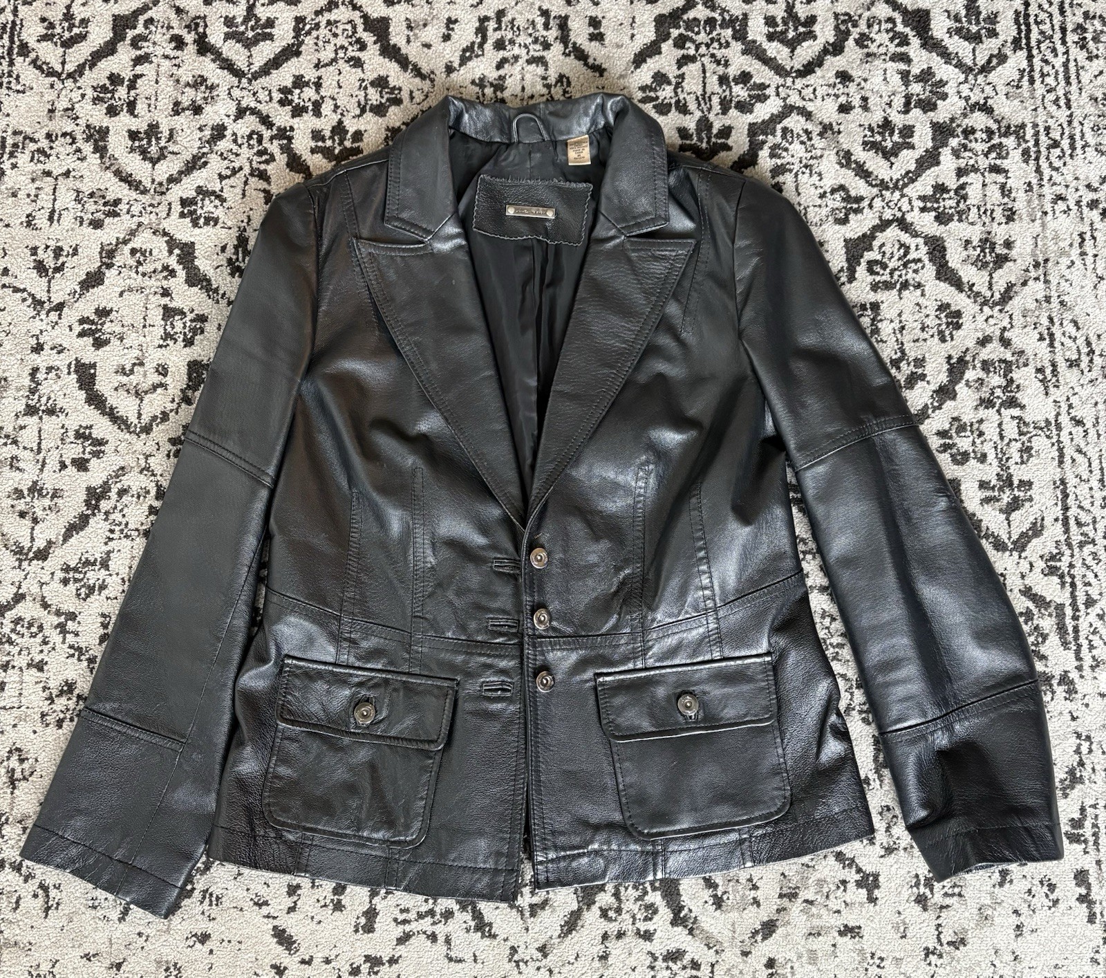 Vintage i.e. Brand Women’s M Black 100% Leather Jacket