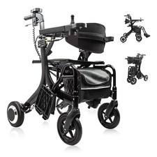 3 in 1 Intelligent Electric Wheelchair & Lightweight Rollator Walker with Seat