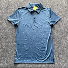 NEW All In Motion Polo Shirt Mens Small Blue Short Sleeve Polyester Quick Dry