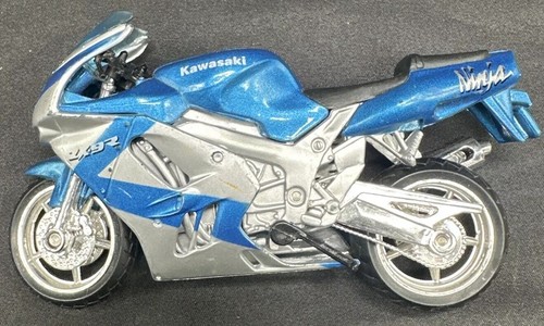 Maisto Motorcycle Kawasaki Ninja Blue Silver ZX9R ZX-9R - Picture 3 of 8