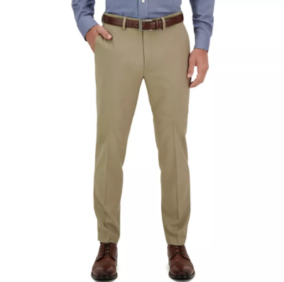 white christmas dresses Haggar Cool Right Performance Flex Pants, Flat Front in Brown Heather main image 1