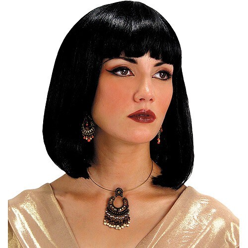 Cleopatra Medium Bangs Black Egyptian COSTUME WIG Cosplay  display picture 2