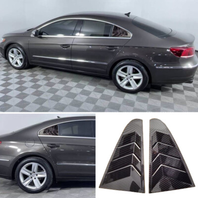2Pcs Carbon Fiber Side Vent Window Scoop Louver Cover For VW CC