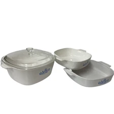 CorningWare Casserole Set 2.5 Qt A8B 8x8 And Smaller 7x7 Inch Blue Cornflower