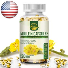 Mullein Leaf Extract Natural Herbal Lung Cleanse Capsules for Lung Health 120Pcs