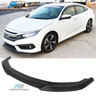 For 16-18 Civic Coupe Sedan IKON Original GT Style Front Bumper Lip Splitter