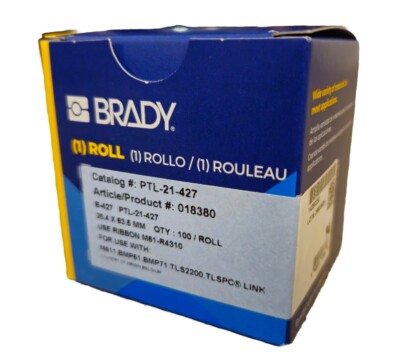 Brady PTL-21-427 weißes transparentes selbstlaminierendes Etikett (25,4 x 63,5 mm) 018380