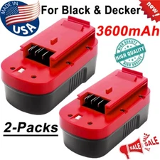 2Pack Upgraded to 3600mAh HPB18 For Black and Decker 18V Battery HPB18-OPE FSB18