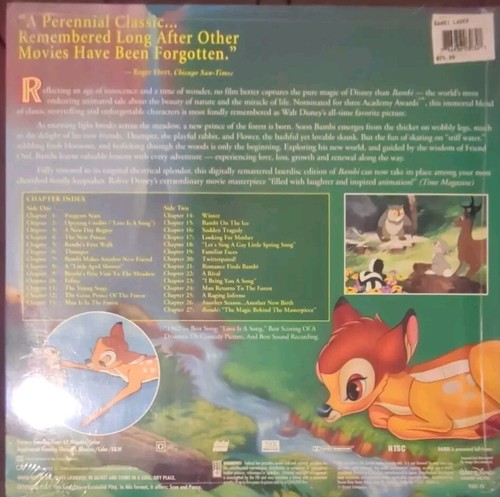 2x Disney Masterpiece Laserdisc LOT- CINDERELLA +BAMBI 55th Anniv Limited Ed NEW - Picture 6 of 6