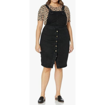 knee length dresses for ladies Ready to Ship: Linen Pinafore Dress, Size XXL main image 0