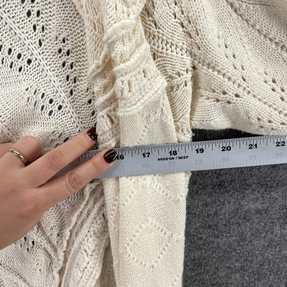 Cárdigan Nine West Mujer M Mediano Beige Cuello Frente Abierto Manga Larga Informal Foto 4 de 4