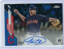 2020 Topps Chrome Baseball Blue Rookie Autograph #RA-AC Aaron Civale #088/150