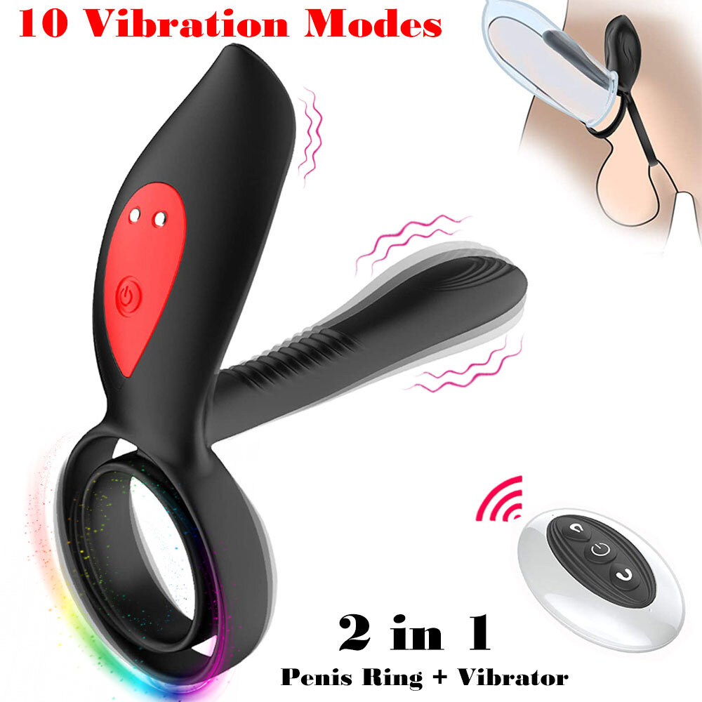 Dual Cock Ring Vibrator Vibrating Penis G-Spot Clit Massager Sex Toys Men  Couple | eBay