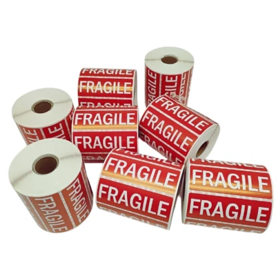 LINCE DISPLAY LIMITED New Fragile Parcel Labels Postage Stickers - 89 x 32mm Permanent Self Adhesive