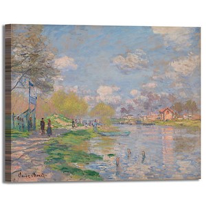 Monet primavera dalla Senna design quadro stampa tela dipinto telaio arredo casa