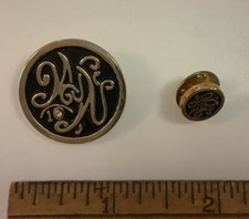 2 Weight Watchers Collectible Pins Rhinestone Black/Gold 10 Pound Award Jewelry