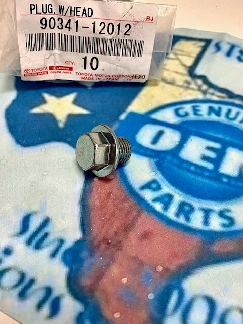 (10) GENUINE TOYOTA LEXUS ENGINE OIL DRAIN PLUG GASKET OEM 90341-12012 - Image 3 of 3
